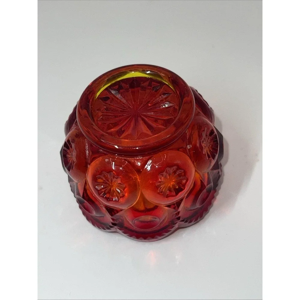 LE Smith Moon And Stars Ruby Red Glass Salt Cellar